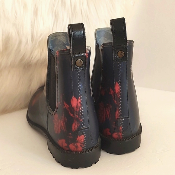 Joules Womens Rockingham Navy Flower Rain Garden Boots Waterproof Chelsea Size 6 - Picture 7 of 10